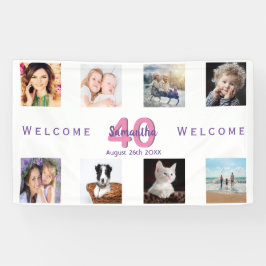 フォトコラージュ白い誕生日パーティー 横断幕