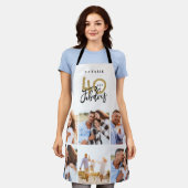 フォトコラージュ白と金ゴールド40歳の誕生日モダン エプロン (着用した状態)