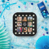 フォトコラージュ白黒カスタム紙プレート ペーパープレート (パーティー)