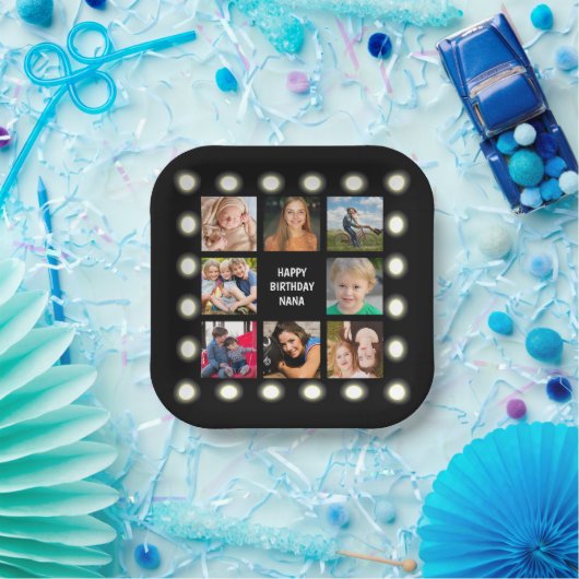 フォトコラージュ白黒カスタム紙プレート ペーパープレート (パーティー)