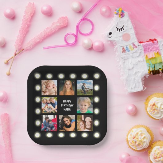 フォトコラージュ白黒カスタム紙プレート ペーパープレート (パーティー)