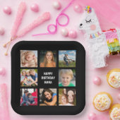 フォトコラージュ白黒カスタム紙プレート ペーパープレート (パーティー)