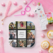 フォトコラージュ白黒結婚紙プレート ペーパープレート (パーティー)