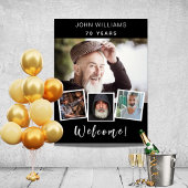 フォトコラージュ白黒誕生日パーティーへようこそ ポスター