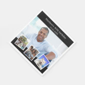 フォトコラージュ白黒誕生日パーティー スタンダードランチョンナプキン (角)