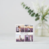 フォトコラージュ白黒黒QRコード スクエア名刺 (スタンド正面)