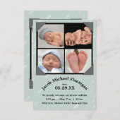 フォトコラージュ矢印 – 3x5の誕生のお知らせ 案内状 (正面/裏面)