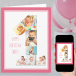 フォトコラージュ第1女子の第1誕生日 カード<br><div class="desc">1ユニーク歳のパーソナライズされた小さな女の子の誕生日の写真カード。この写真テンプレートは、この番号1のフォトコラージュにお気に入りの写真を追加し、その中に特別な写真を追加するように設定されている。フロントに彼女の名前を追加し、内部のバースデーカスタマイズタのあいさつきを追加することもできます。このデザインは細いフォント、ピンクお洒落と白のカラーパレットを持つタイポグラフィを有する。中のメッセージは完全に編集可能で読、現在は「彼女の最初の誕生日に私たちの美しい娘への愛と喜び」である。私の店を詳しく見て下さい。</div>