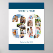 フォトコラージュ第30位パーソナライズされたの誕生日 ポスター (正面)