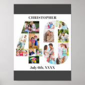 フォトコラージュ第40位パーソナライズされたの誕生日 ポスター (正面)