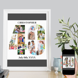 フォトコラージュ第40位パーソナライズされたの誕生日 ポスター