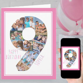 フォトコラージュ第9女子9番誕生日カード カード