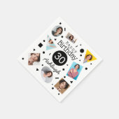フォトコラージュ紙吹雪名30th Birthday スタンダードカクテルナプキン (角)