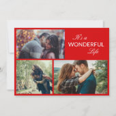 フォトコラージュ素晴らしい人生クリスマスホリ シーズンカード (正面)