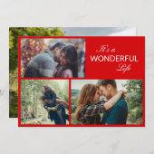 フォトコラージュ素晴らしい人生クリスマスホリ シーズンカード (正面/裏面)