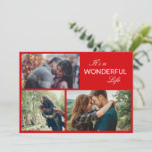 フォトコラージュ素晴らしい人生クリスマスホリ シーズンカード (スタンド正面)