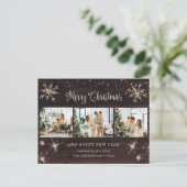 フォトコラージュ素朴ウッドスノーフレーク シーズンポストカード (スタンド正面)