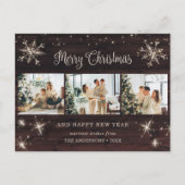 フォトコラージュ素朴ウッドスノーフレーク シーズンポストカード (正面)