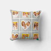 フォトコラージュ素朴ウッドハートの最高の友人9 クッション (正面)
