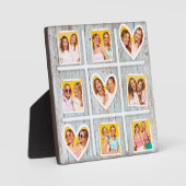 フォトコラージュ素朴ウッドハートの最高の友人9 フォトプラーク (正面)