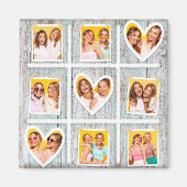 フォトコラージュ素朴ウッドハートの最高の友人9 マグネット (正面)