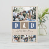 フォトコラージュ素朴ウッドパターン父の日 カード (スタンド正面)
