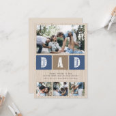 フォトコラージュ素朴ウッドパターン父の日 カード (正面/裏面インサイチュ)