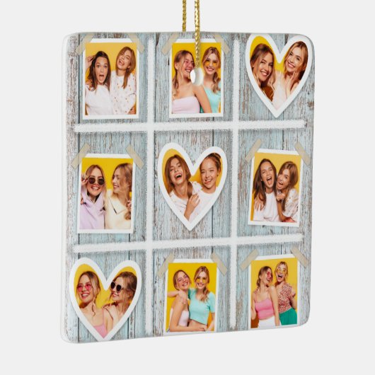 フォトコラージュ素朴ウッドフレンズ磁気カード セラミックオーナメント (右)