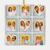 フォトコラージュ素朴ウッドフレンズ磁気カード セラミックオーナメント (正面)