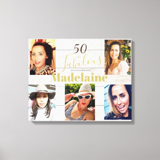 フォトコラージュ素朴シンプル50ファブラス キャンバスプリント (正面)