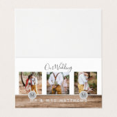 フォトコラージュ素朴モノグラムNEWLYWEDS結婚のバージョン 名刺 (外部フラット)