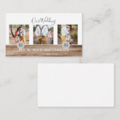 フォトコラージュ素朴モノグラムNEWLYWEDS結婚のバージョン 名刺 (正面/裏面)