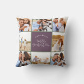 フォトコラージュ紫のガーリー母親の日 クッション (裏面)