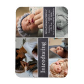 フォトコラージュ紹介ベビー誕生のお知らせ マグネット (縦)