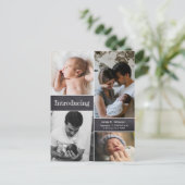 フォトコラージュ紹介ベビー誕生 ポストカード (スタンド正面)