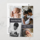 フォトコラージュ紹介ベビー誕生 ポストカード (正面/裏面)