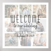 フォトコラージュ結婚のウェルカムサイン ポスター (正面)
