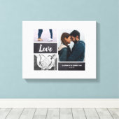 フォトコラージュ結婚の署名と署名 キャンバスプリント (インサイチュ (ウッドフロア))