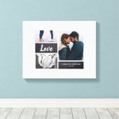 フォトコラージュ結婚の署名と署名 キャンバスプリント (インサイチュ (ウッドフロア))