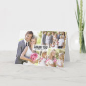 フォトコラージュ結婚の3つのサンキューカード サンキューカード (正面)