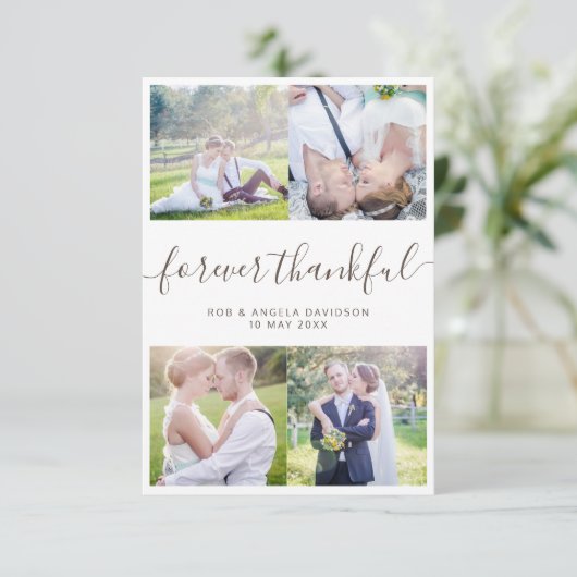 フォトコラージュ結婚スクリプトのサンキューカード サンキューカード (スタンド正面)