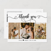 フォトコラージュ結婚スクリプトの感謝はがき ポストカード (正面/裏面)