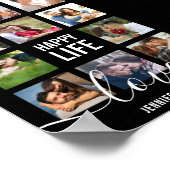 フォトコラージュ結婚ブラックのポスター ポスター (角)