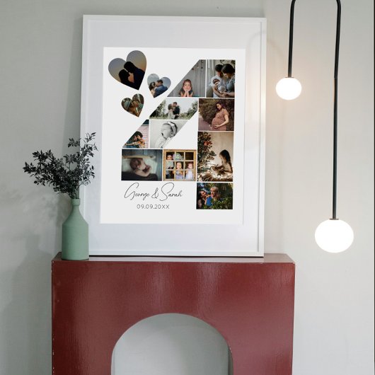 フォトコラージュ結婚創業4年 ポスター