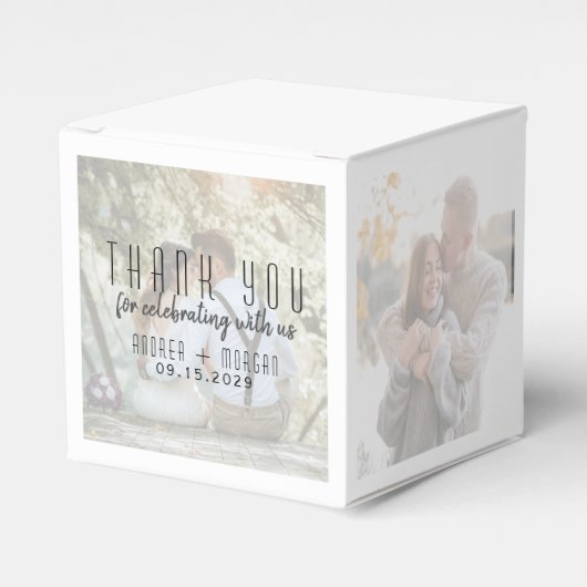フォトコラージュ結婚式の引き出物ボックス フェイバーボックス (正面サイド)