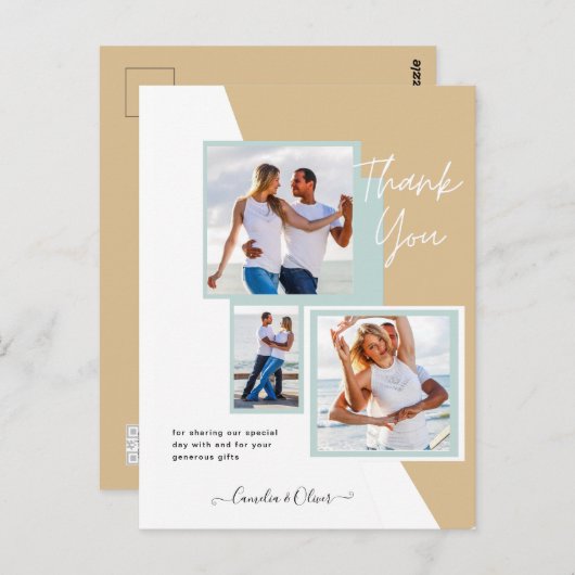 フォトコラージュ結婚THANK's/ベビー/Graduate/ANY ポストカード (正面/裏面)