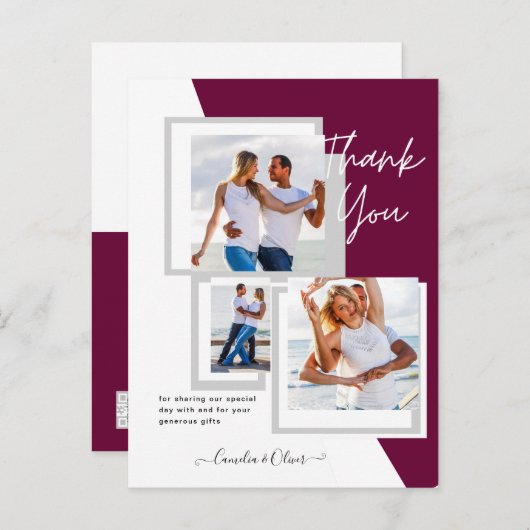 フォトコラージュ結婚THANK's/ベビー/Graduate/ANY ポストカード (正面/裏面)