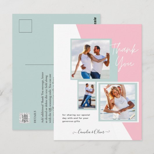 フォトコラージュ結婚THANK's/ベビー/Graduate/ANY ポストカード (正面/裏面)