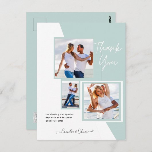 フォトコラージュ結婚THANK's/ベビー/Graduate/ANY ポストカード (正面/裏面)