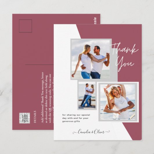 フォトコラージュ結婚THANK's/ベビー/Graduate/ANY ポストカード (正面/裏面)